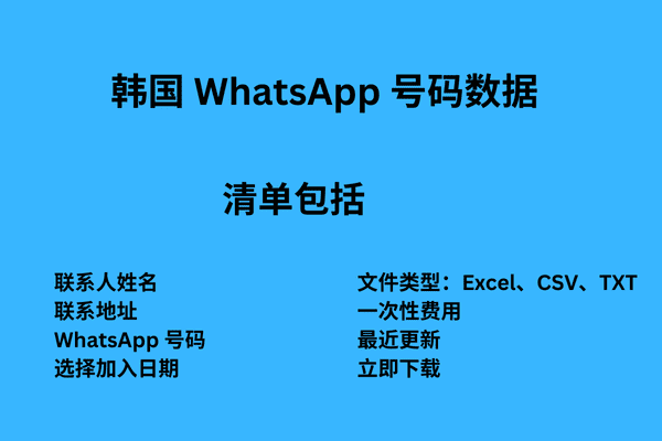 韩国 WhatsApp 号码数据
