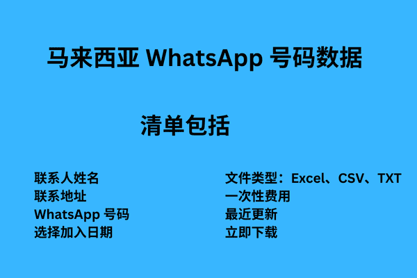 马来西亚 WhatsApp 号码数据